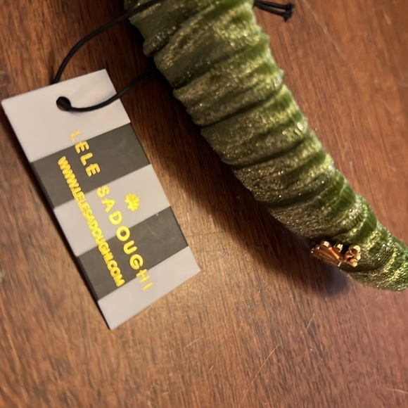 🆕Lele Sadoughi Kelly Chunky Chartreuse Green Gathered Velvet Headband::NWT:: - Picture 7 of 10